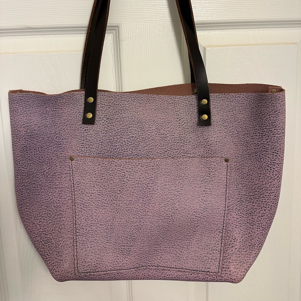 Portland Leather Goods Large tote with brown handles